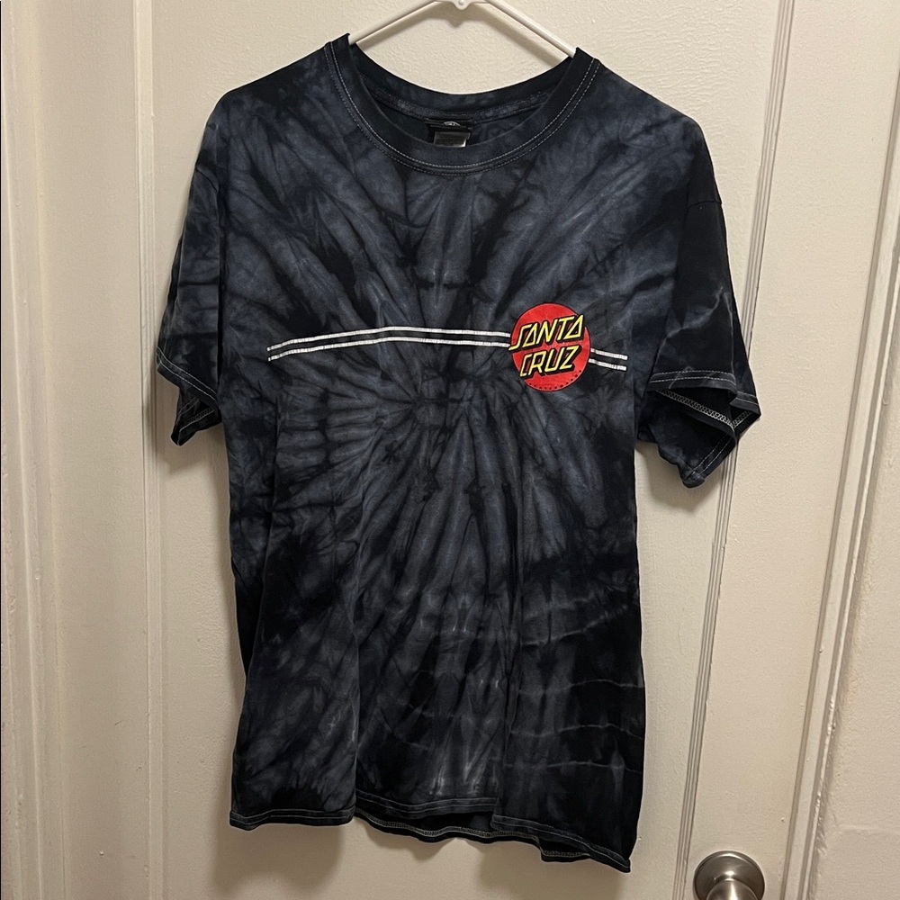 Santa Cruz Skateboards Black Tie-Dye Short Sleeve Tee
